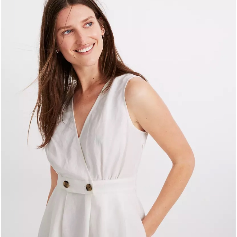 Button-Waist Wrap Midi Dress - Picture 2 of 4